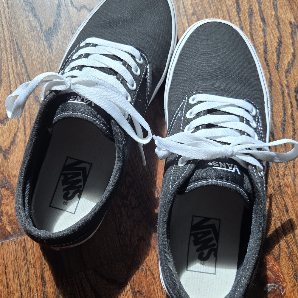 Vans Black and White Sneakers with Waffle Sole